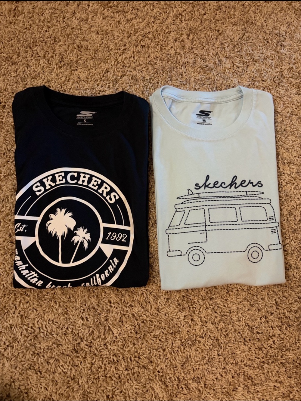 Skechers Light Blue and Black Tees